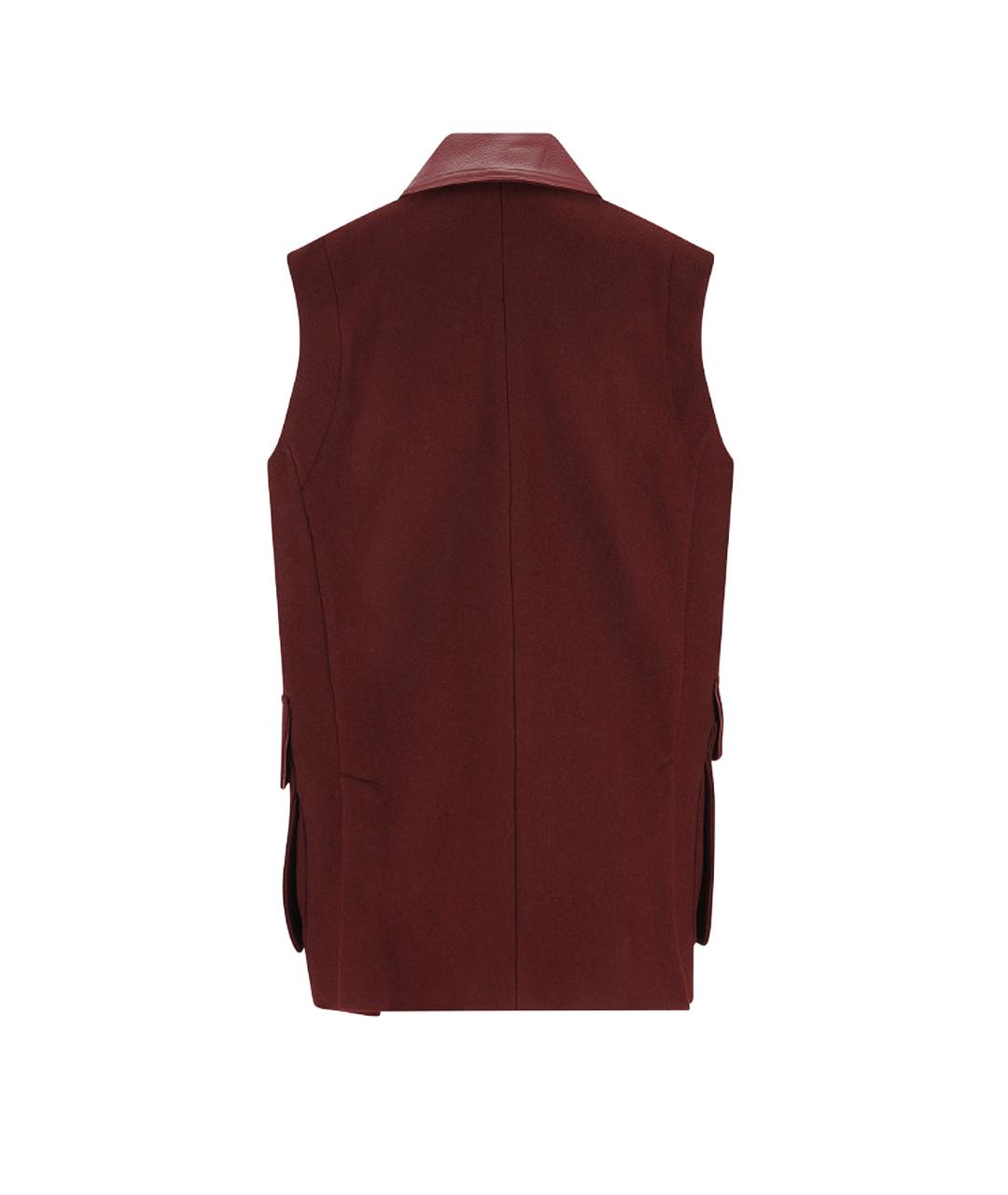 MAX MARA Бордовый шерстяной жилет, фото 2