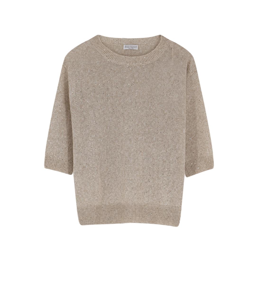 BRUNELLO CUCINELLI Бежевый льняной джемпер / свитер, фото 1