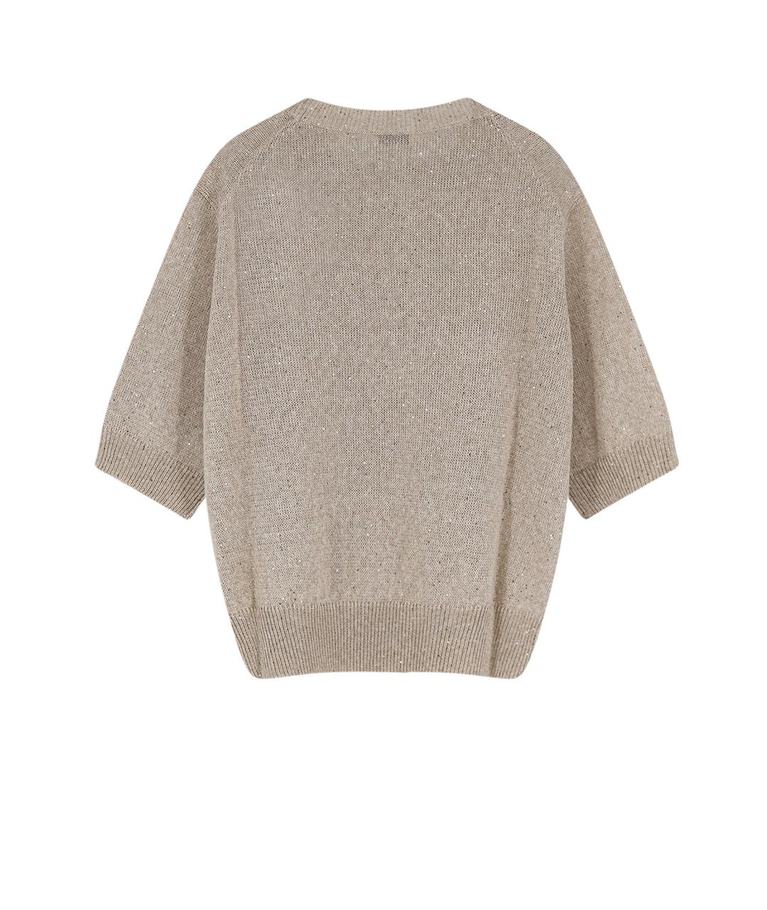 BRUNELLO CUCINELLI Бежевый льняной джемпер / свитер, фото 2