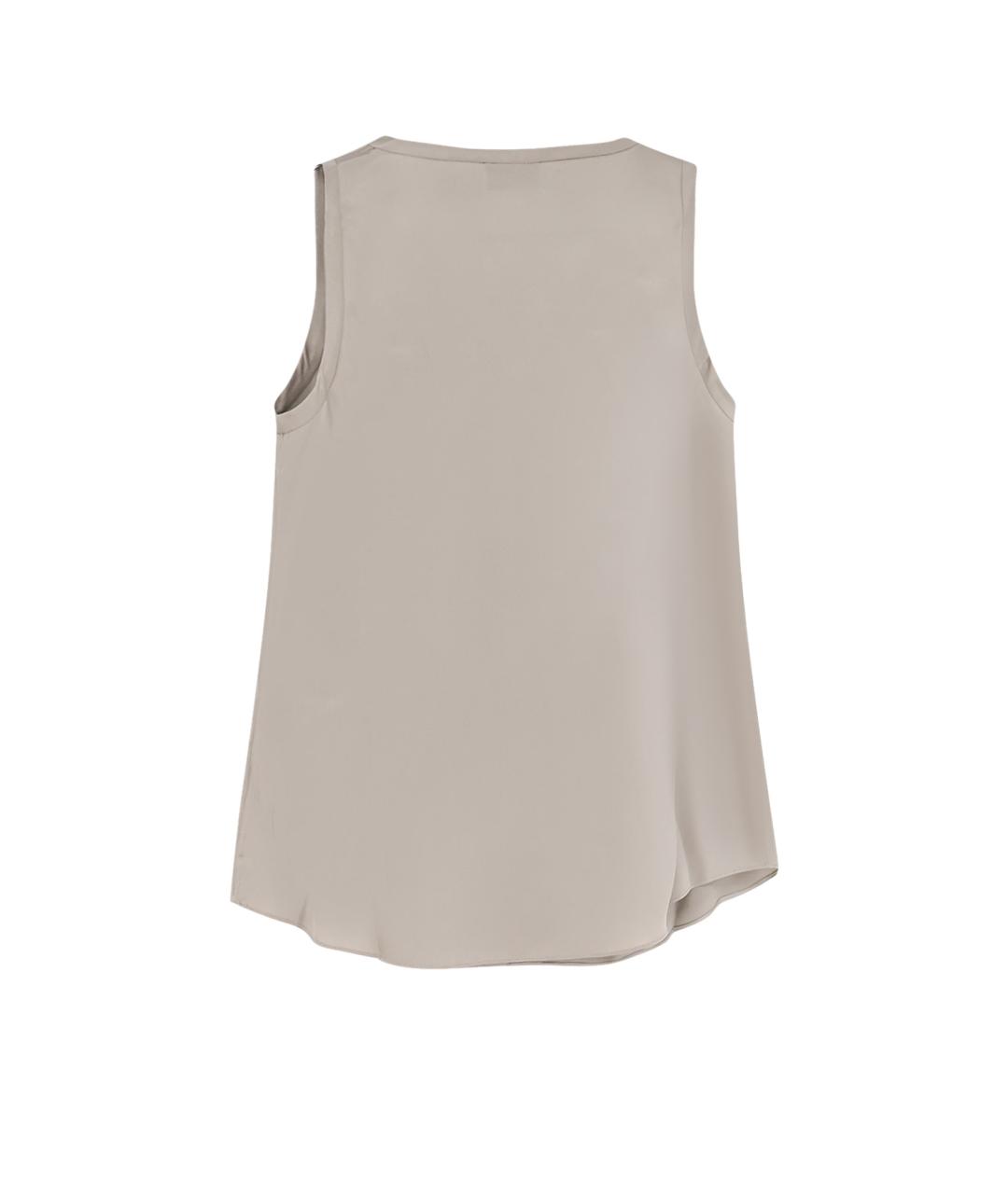 BRUNELLO CUCINELLI Бежевая шелковая майка, фото 2