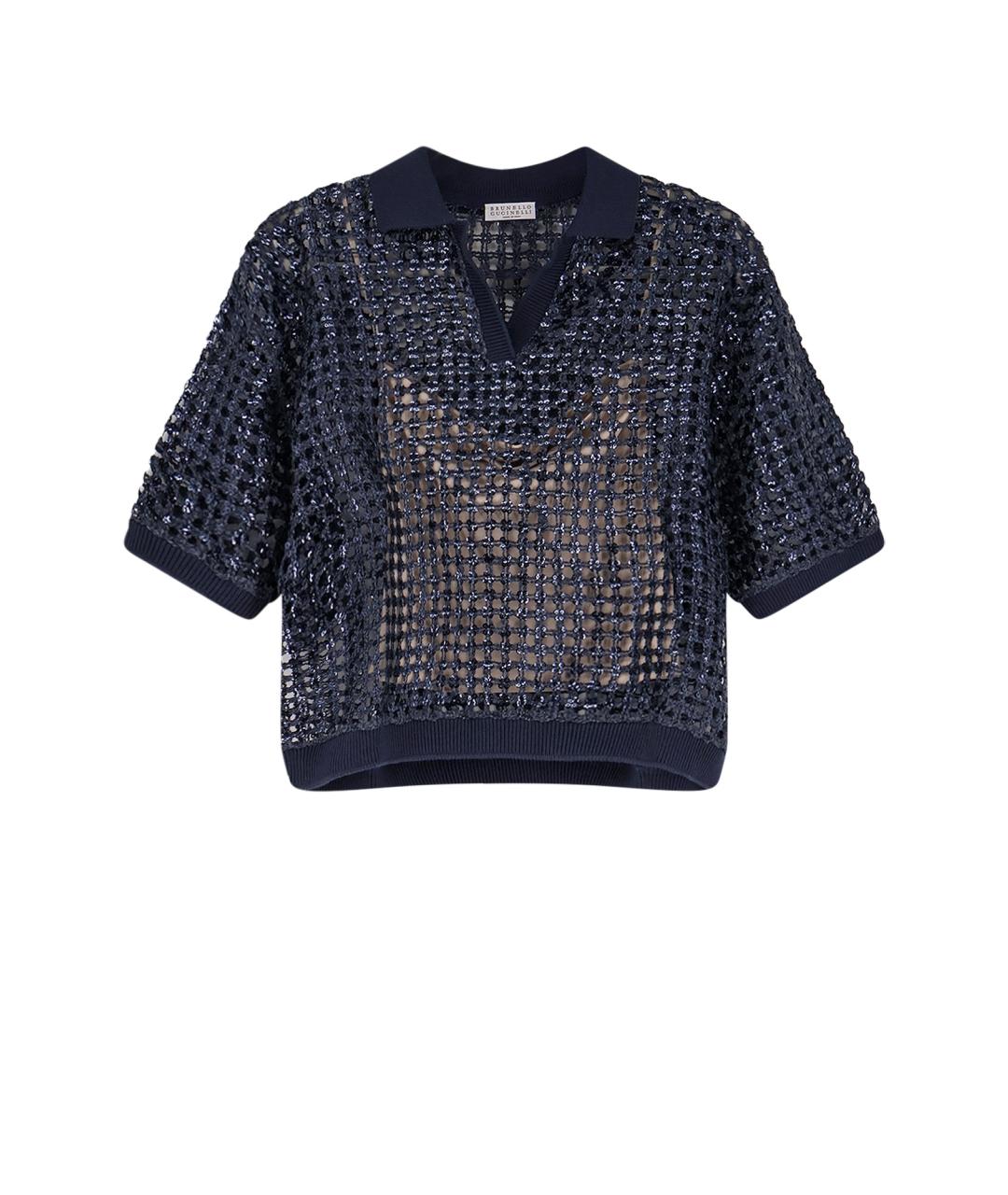 BRUNELLO CUCINELLI Синий шелковый джемпер / свитер, фото 1