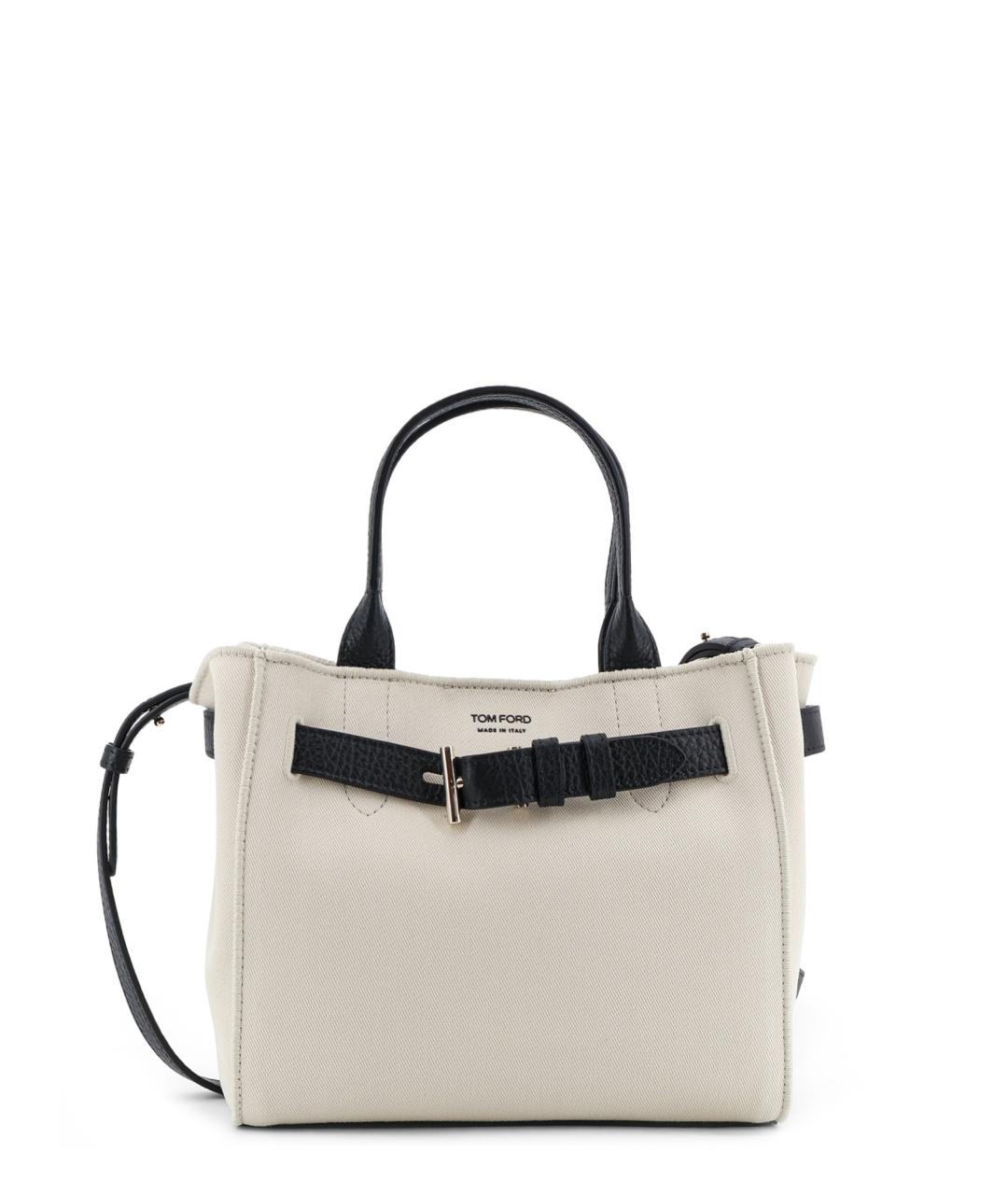 TOM FORD Бежевая тканевая сумка тоут, фото 1