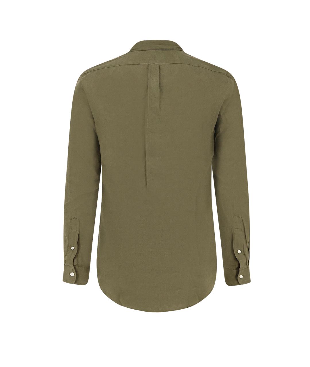 POLO RALPH LAUREN Зеленая льняная кэжуал рубашка, фото 2