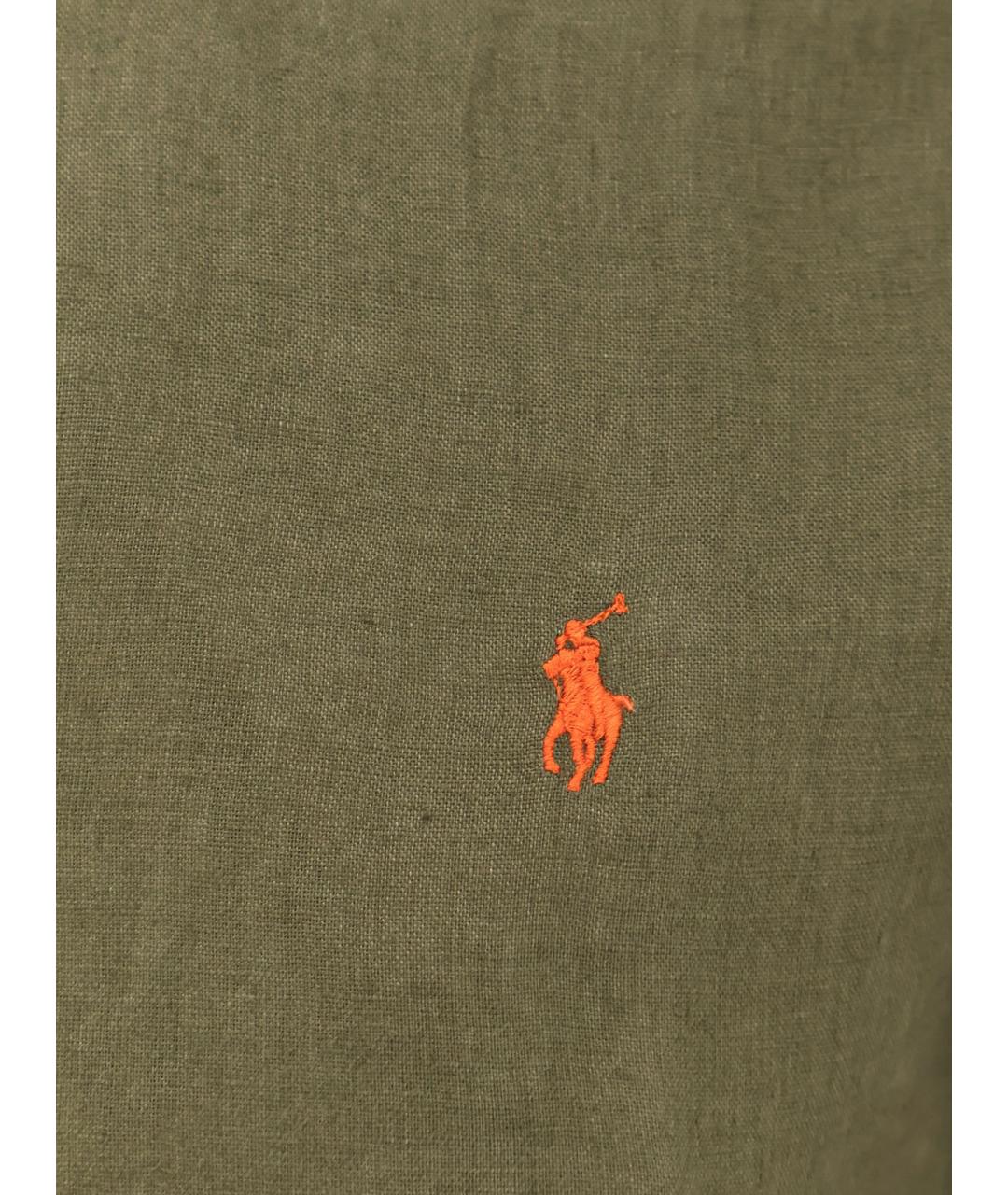POLO RALPH LAUREN Зеленая льняная кэжуал рубашка, фото 3