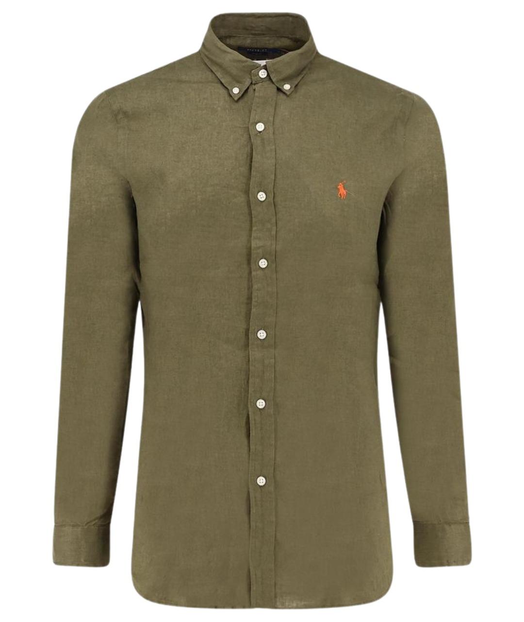 POLO RALPH LAUREN Зеленая льняная кэжуал рубашка, фото 1
