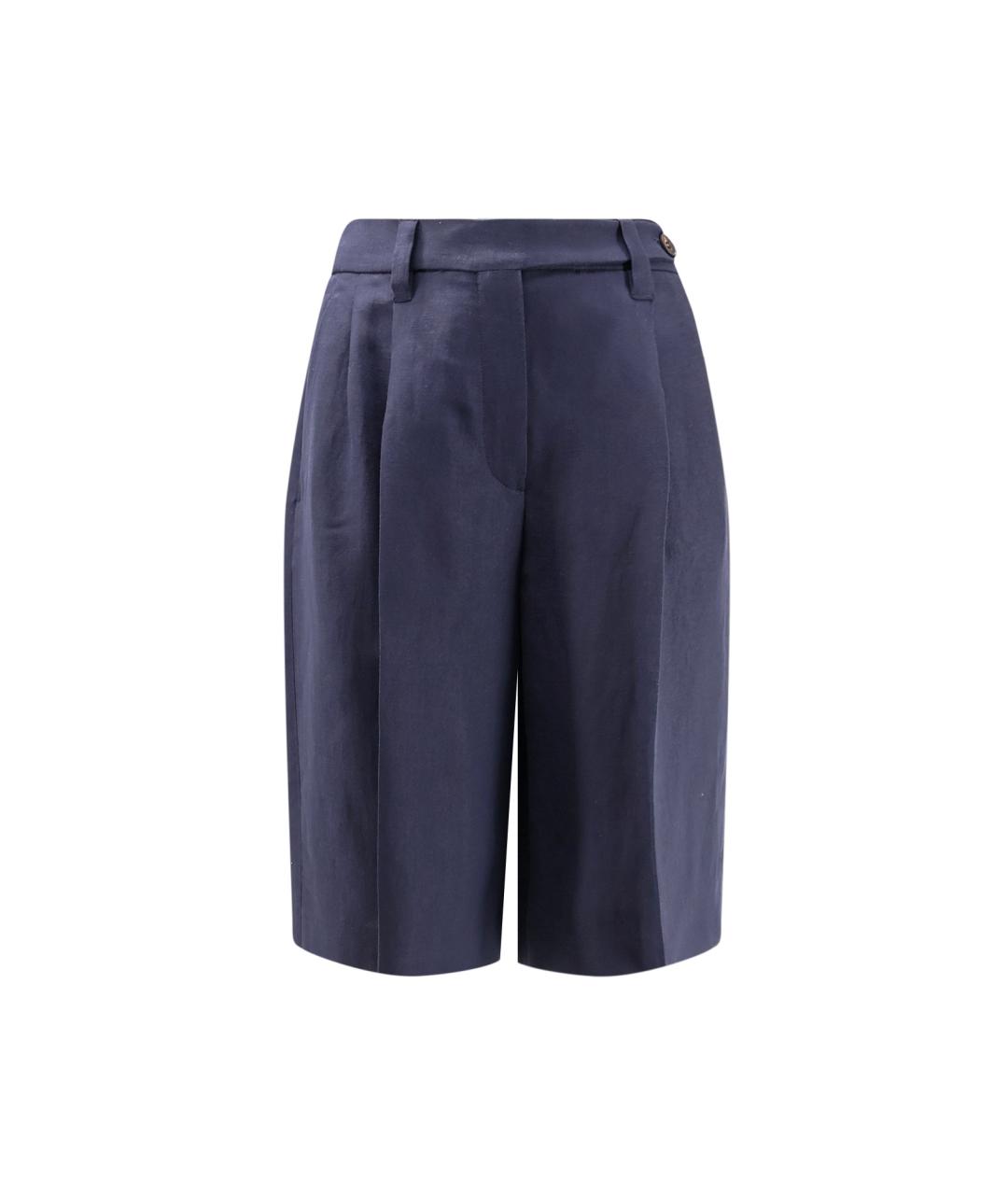 BRUNELLO CUCINELLI Темно-синие вискозные шорты, фото 1