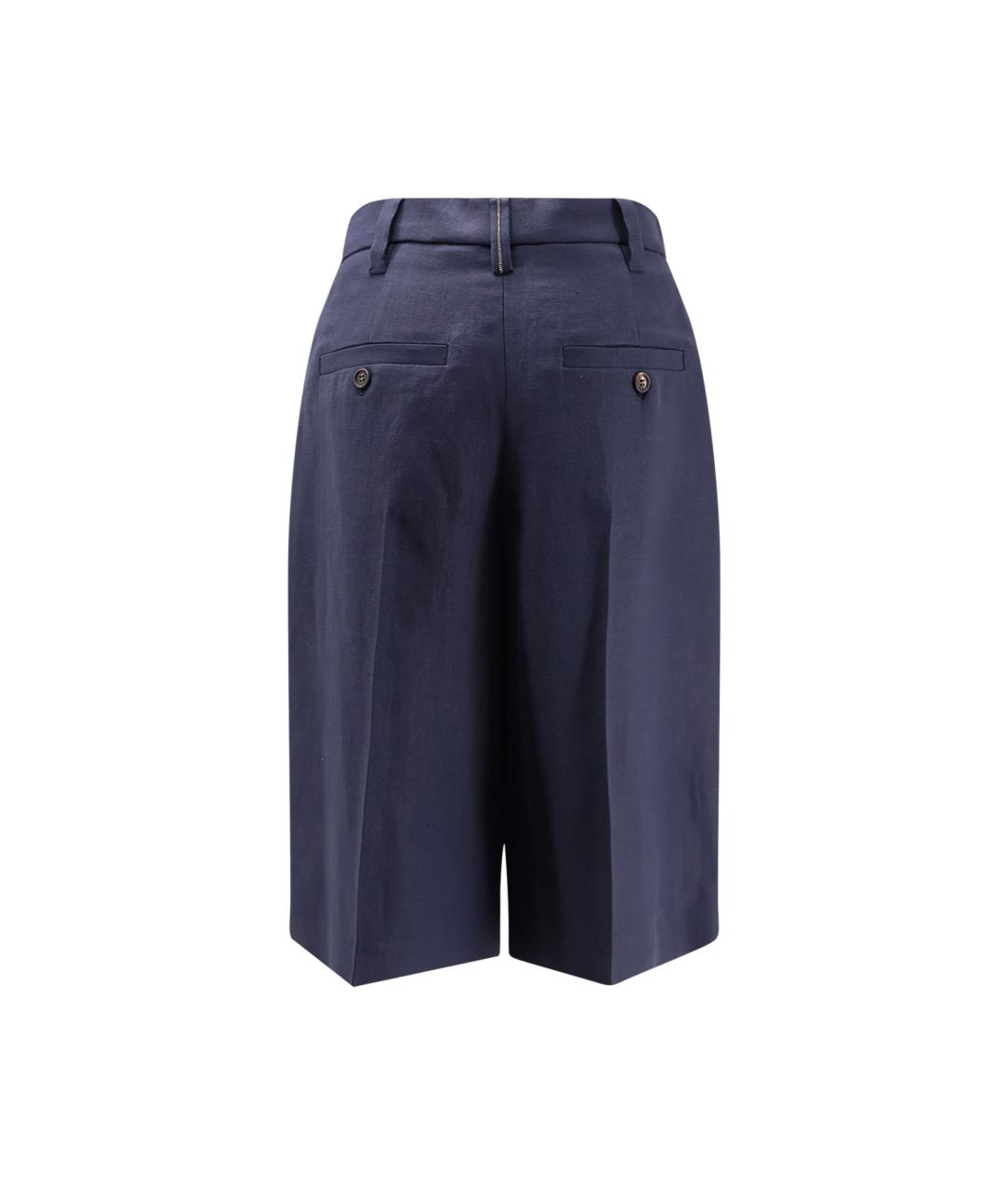 BRUNELLO CUCINELLI Темно-синие вискозные шорты, фото 2