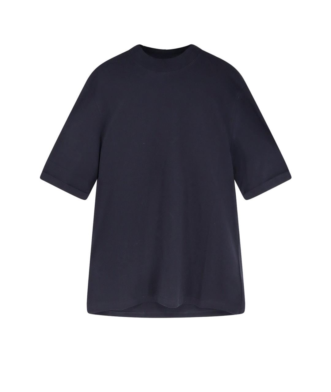 BRUNELLO CUCINELLI Синяя хлопковая футболка, фото 1