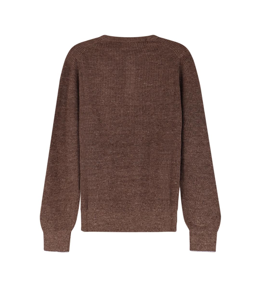 BRUNELLO CUCINELLI Коричневый хлопковый джемпер / свитер, фото 2