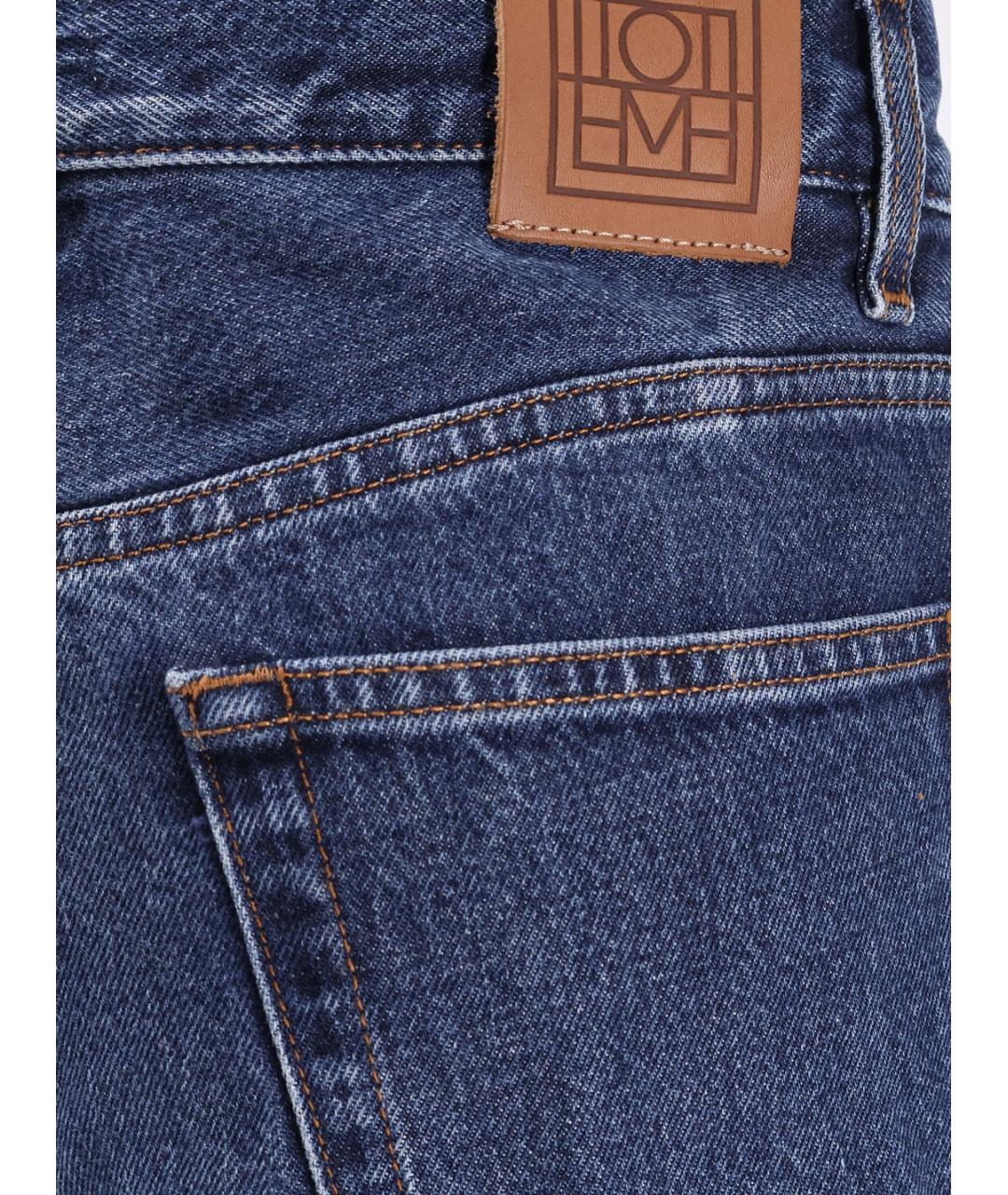 TOTEME Синие хлопковые прямые джинсы, фото 3