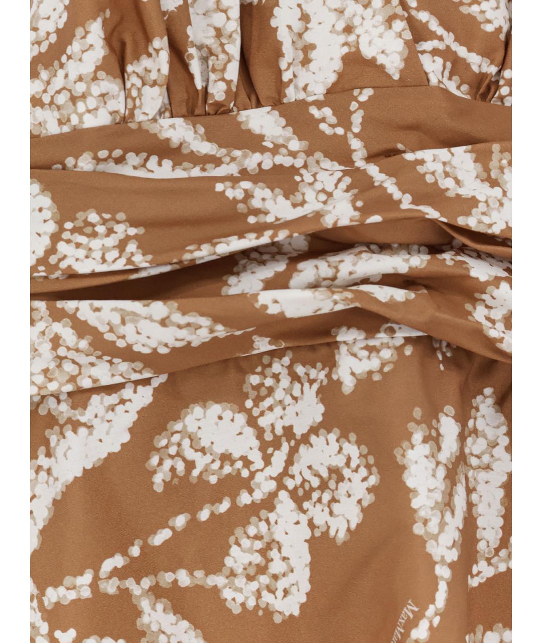 MAX MARA Коричневое хлопковое повседневное платье, фото 3