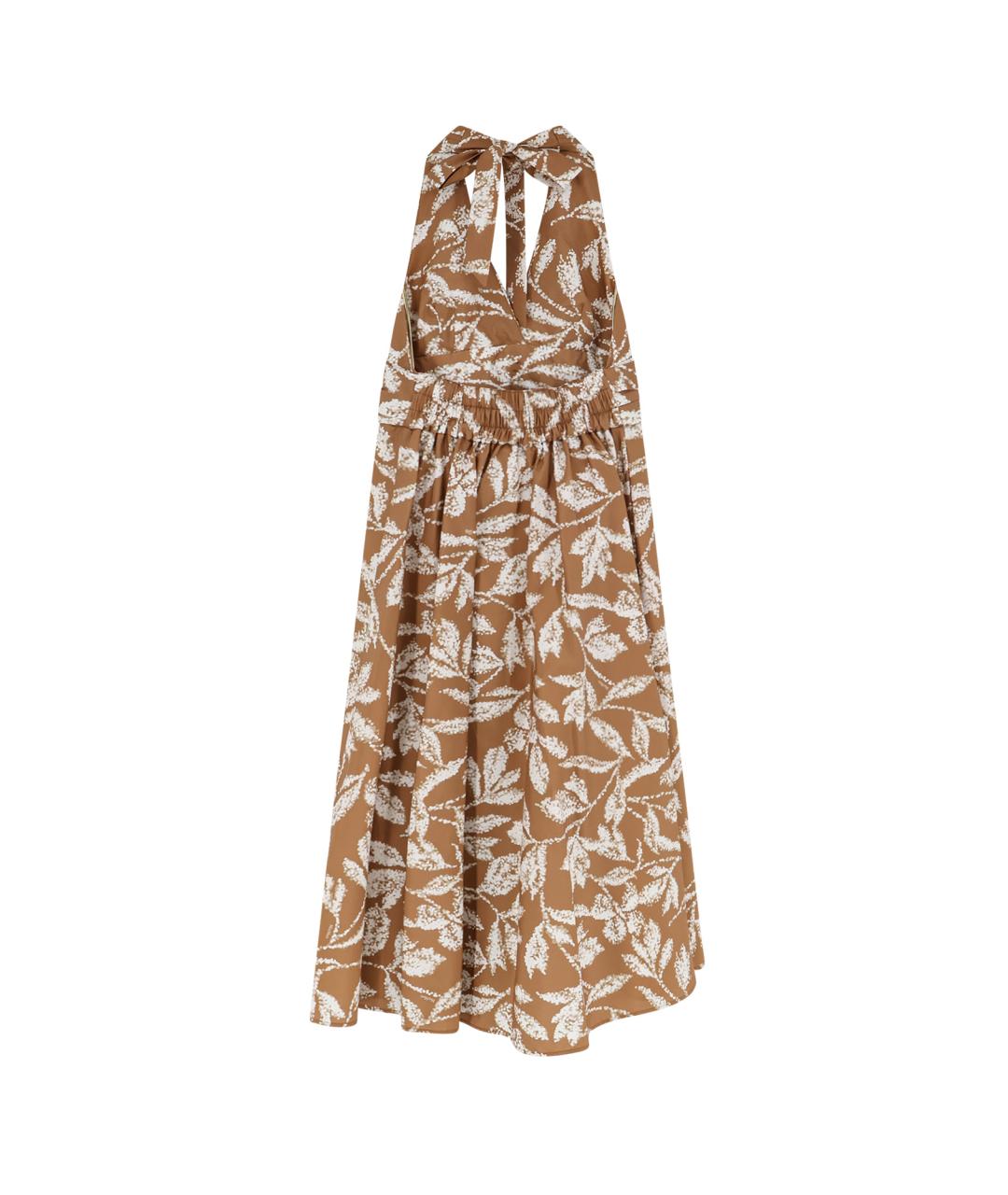 MAX MARA Коричневое хлопковое повседневное платье, фото 2
