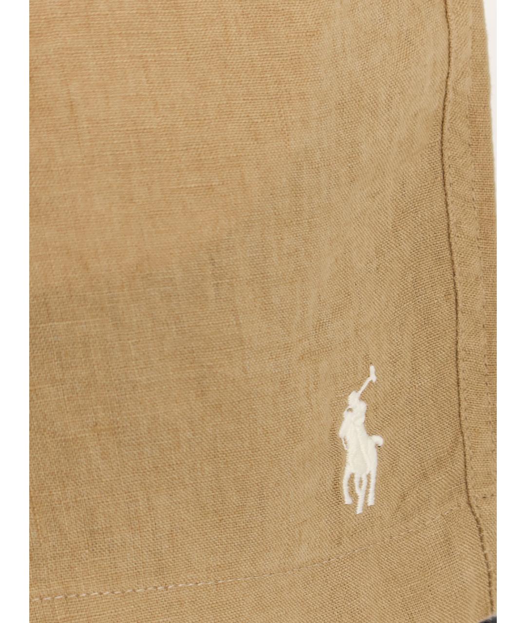 POLO RALPH LAUREN Бежевые льняные шорты, фото 3