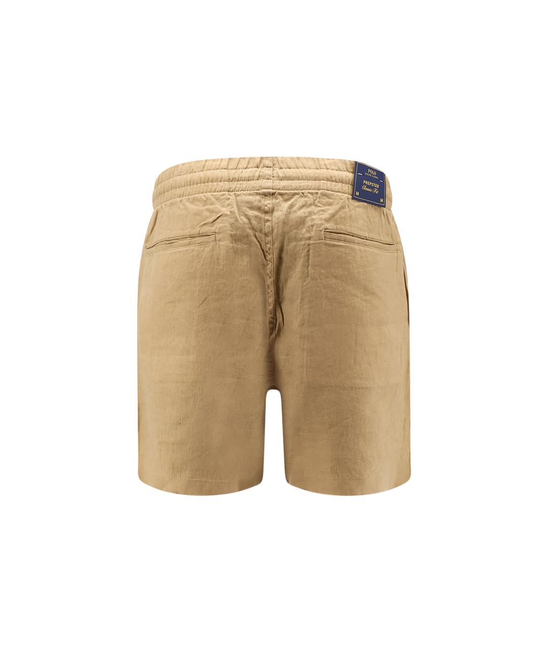 POLO RALPH LAUREN Бежевые льняные шорты, фото 2