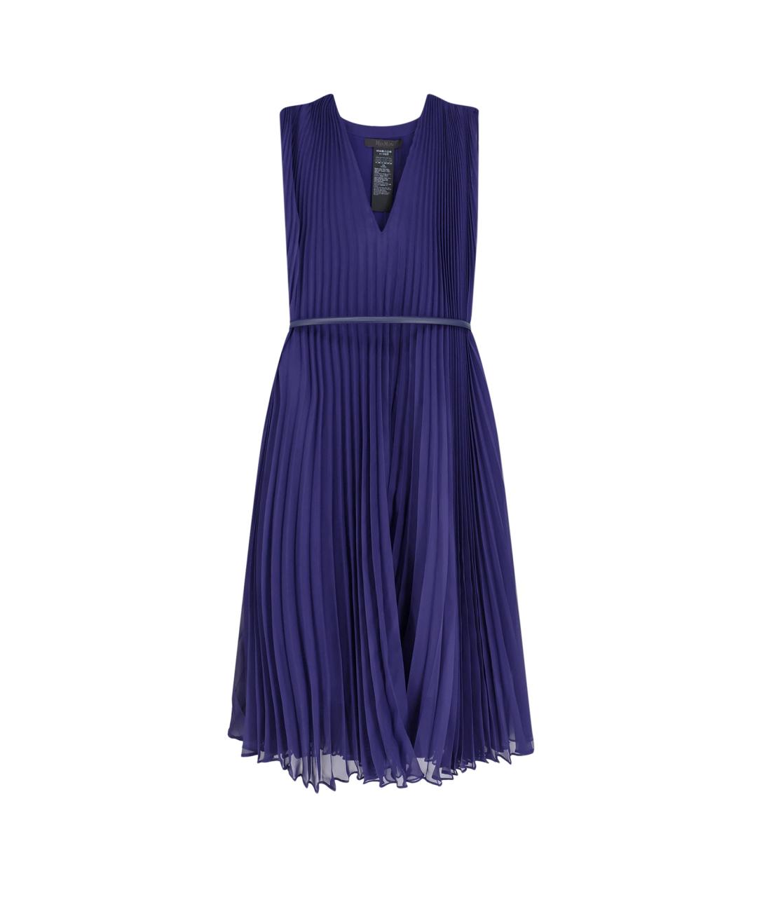 MAX MARA Синее полиэстеровое повседневное платье, фото 1