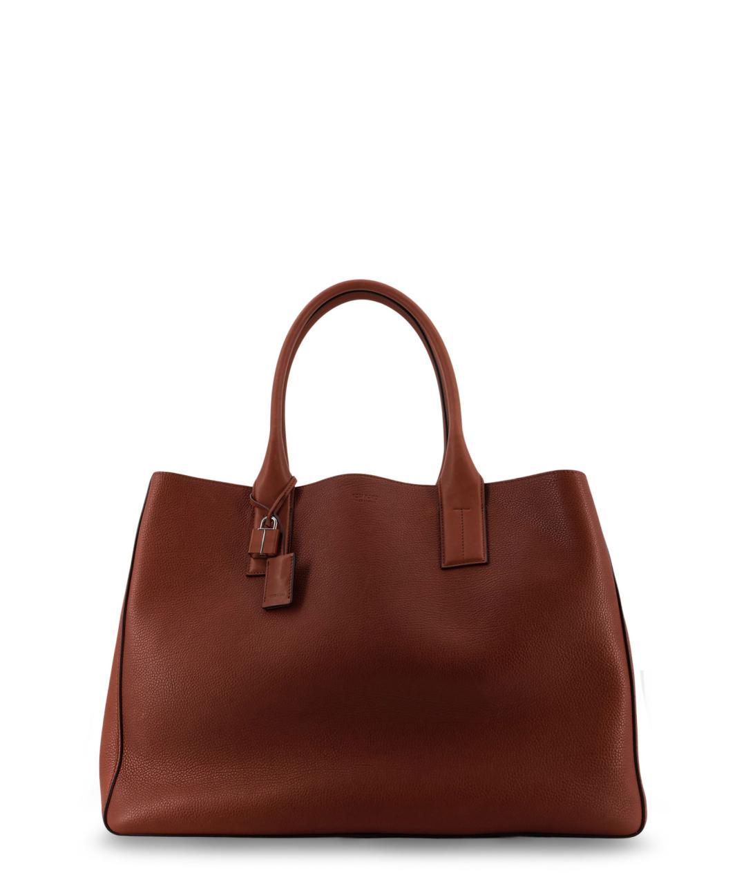 TOM FORD Коричневая кожаная сумка тоут, фото 1