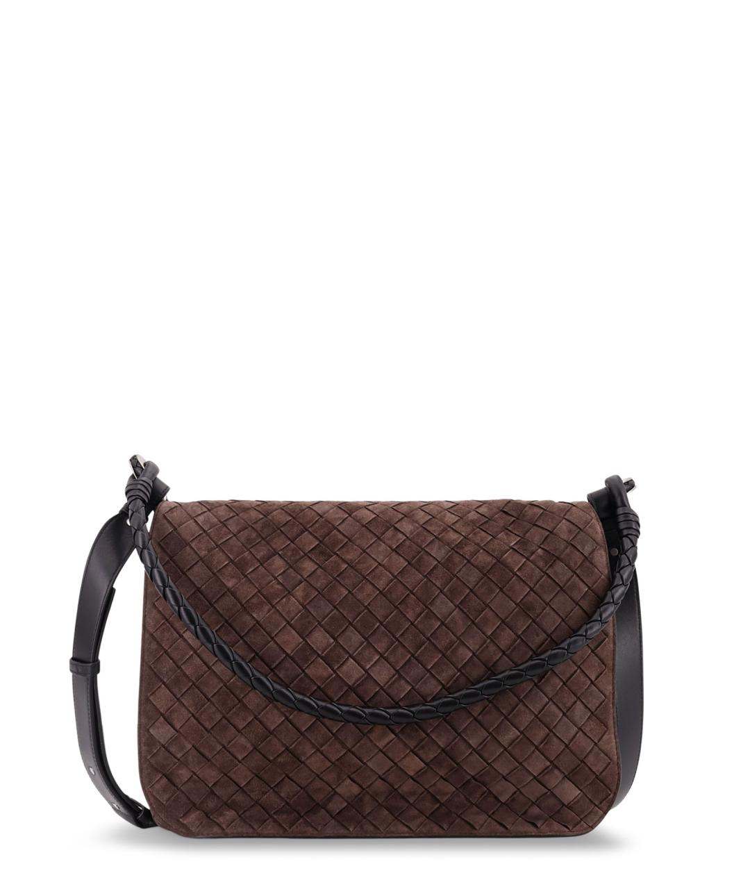 BOTTEGA VENETA Коричневая замшевая сумка на плечо, фото 1