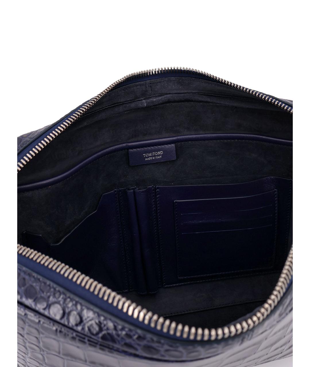 TOM FORD Синяя кожаная барсетка, фото 4