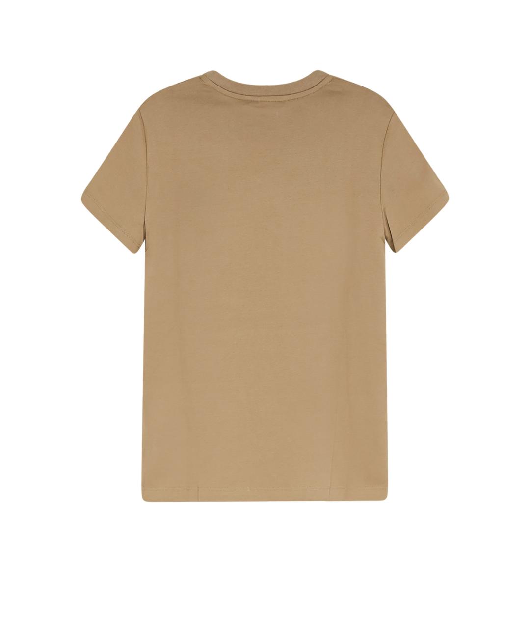 MAX MARA Бежевая хлопковая футболка, фото 2