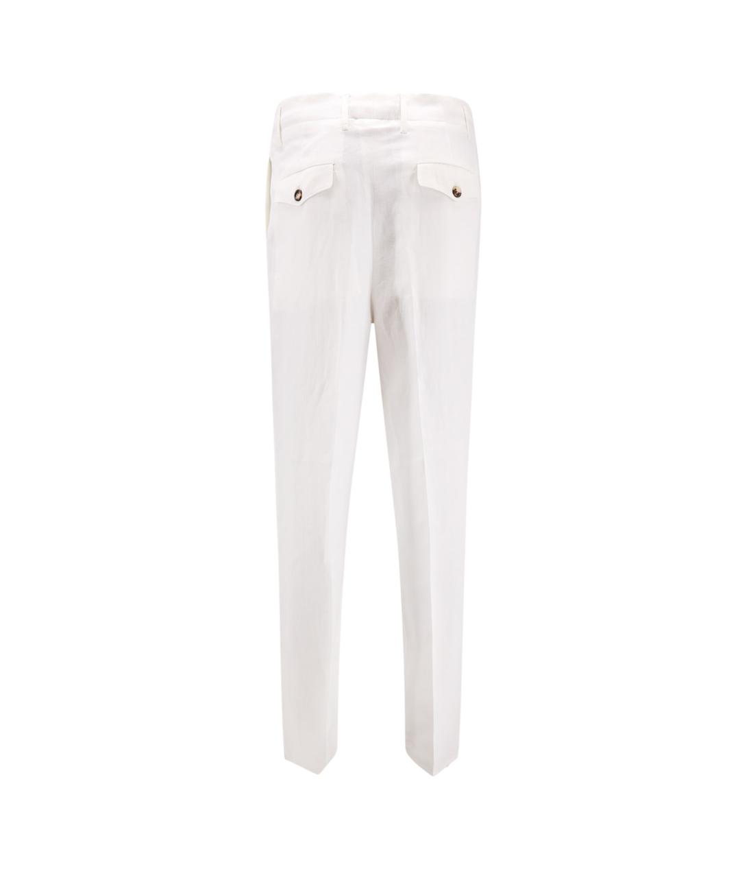 BRUNELLO CUCINELLI Белые льняные повседневные брюки, фото 2