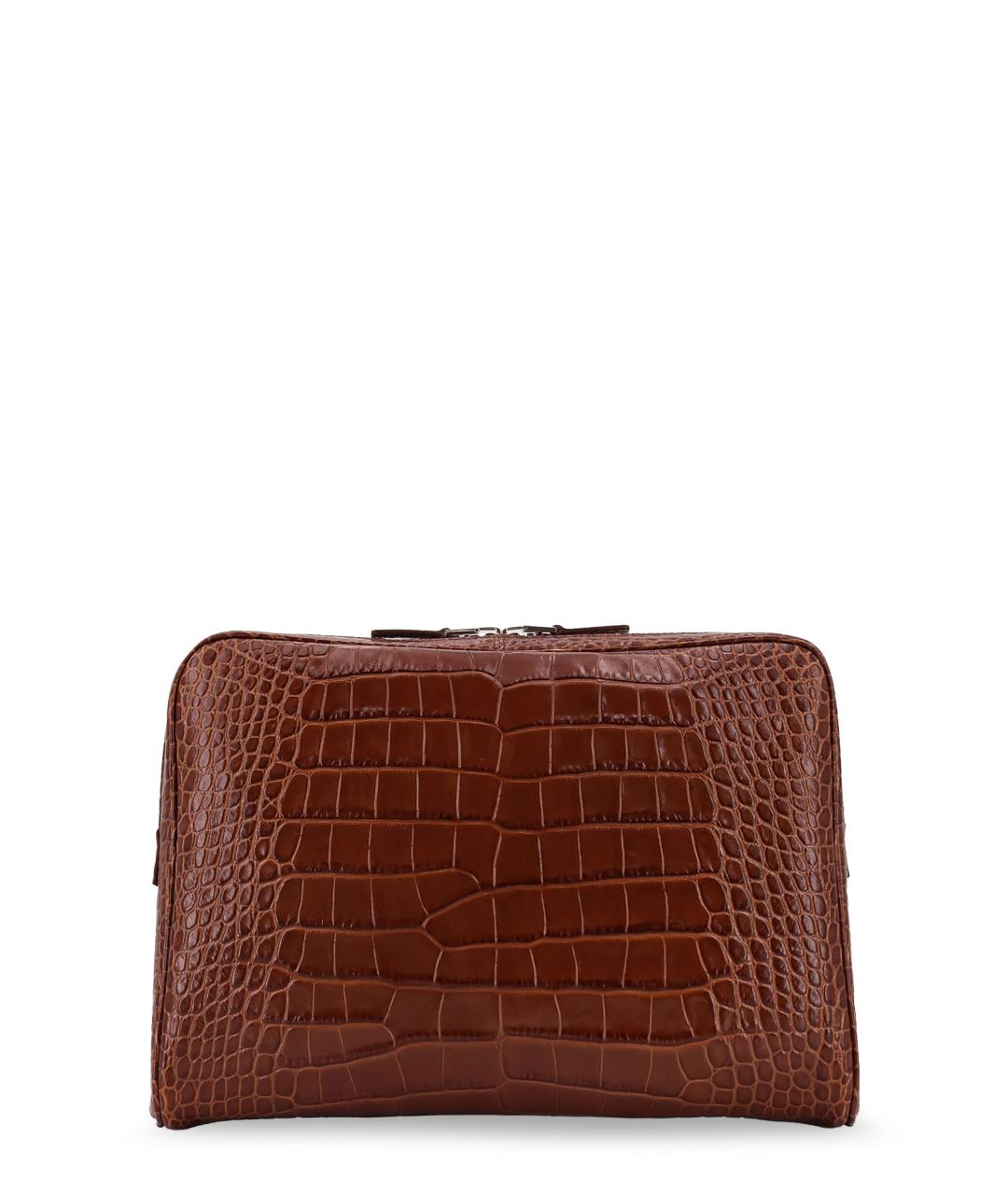 TOM FORD Коричневая кожаная барсетка, фото 2