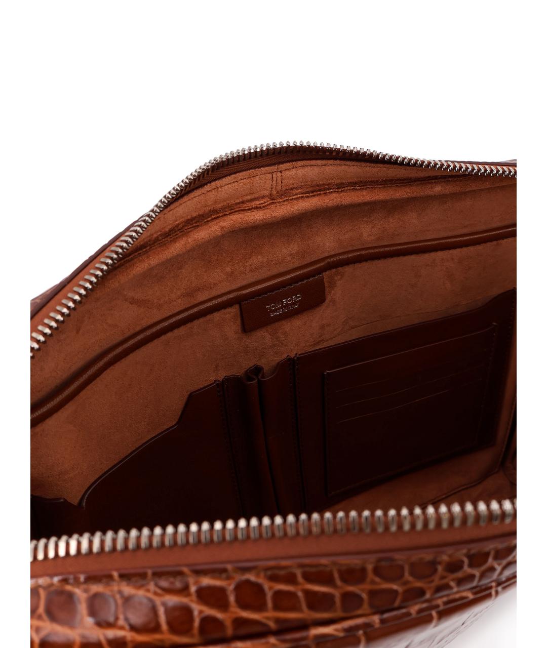TOM FORD Коричневая кожаная барсетка, фото 4