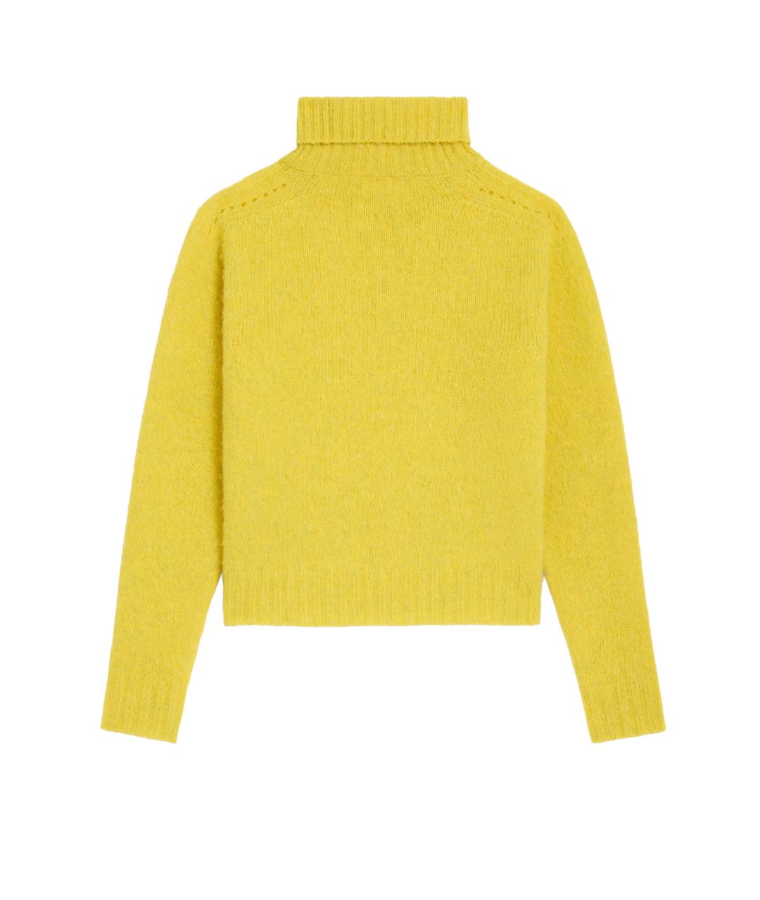 CELINE Желтый шерстяной джемпер / свитер, фото 2