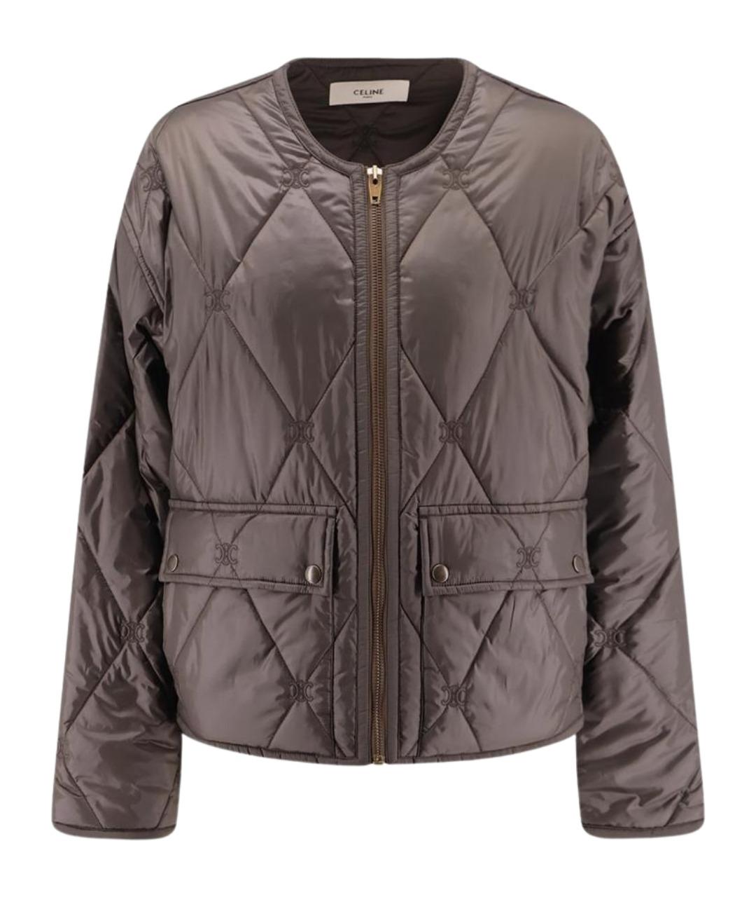 CELINE Коричневая полиэстеровая куртка, фото 1