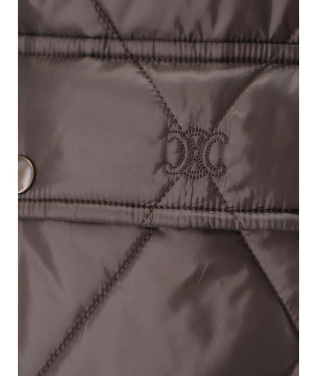 CELINE Коричневая полиэстеровая куртка, фото 3