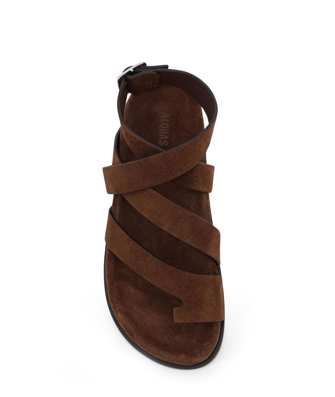 ALOHAS Коричневые замшевые босоножки, фото 4