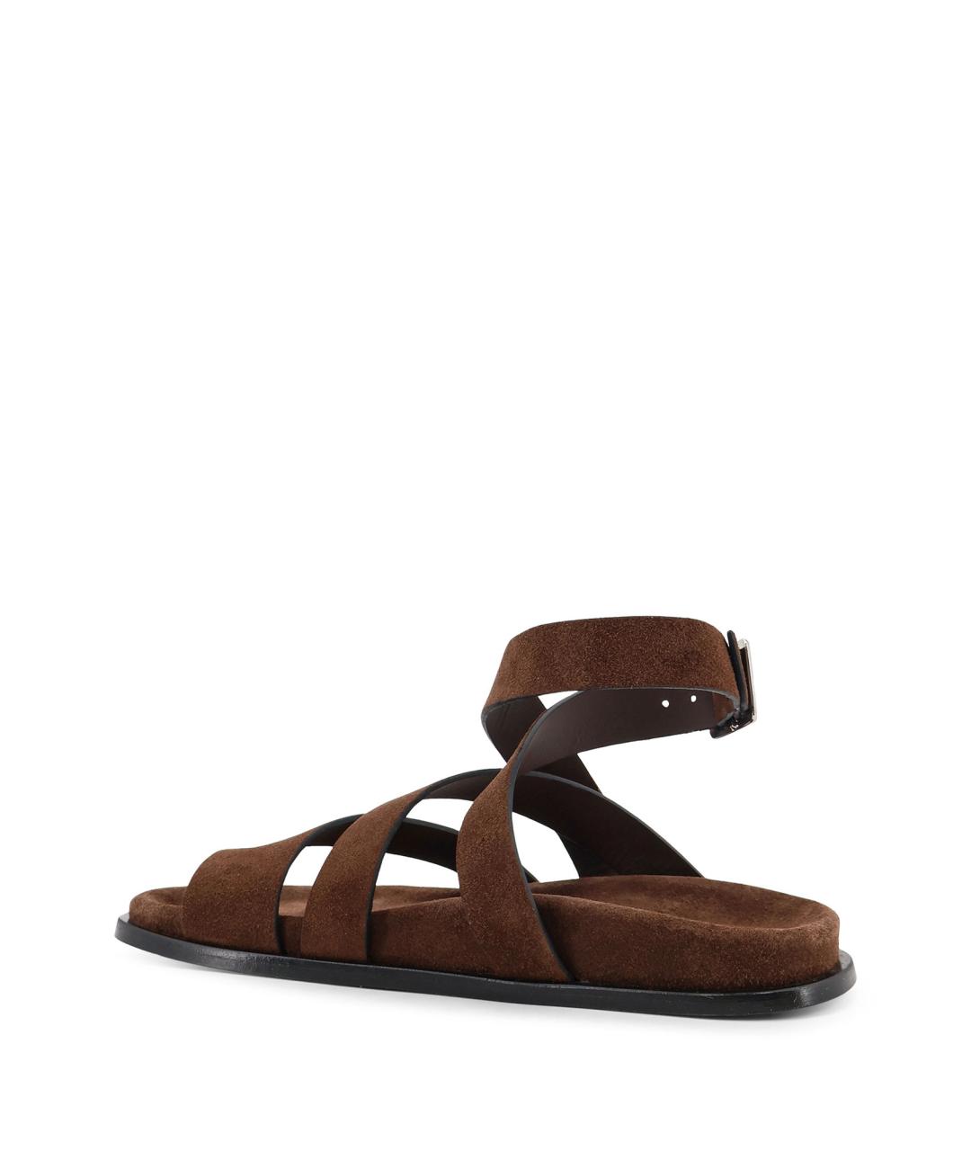 ALOHAS Коричневые замшевые босоножки, фото 3