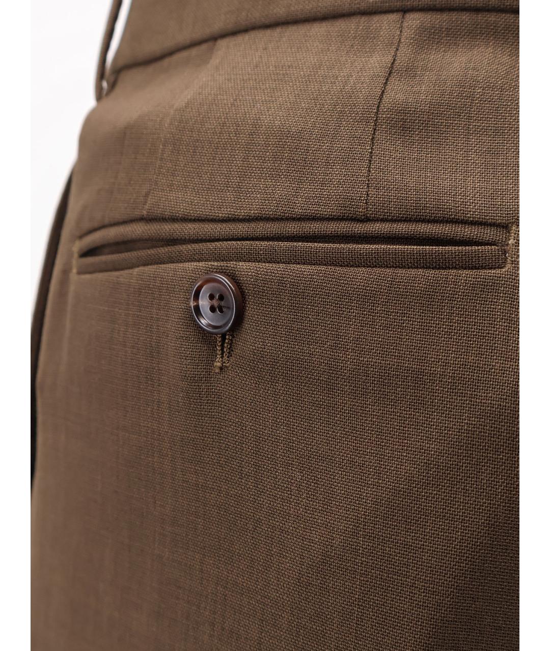 TOM FORD Хаки шерстяные классические брюки, фото 3