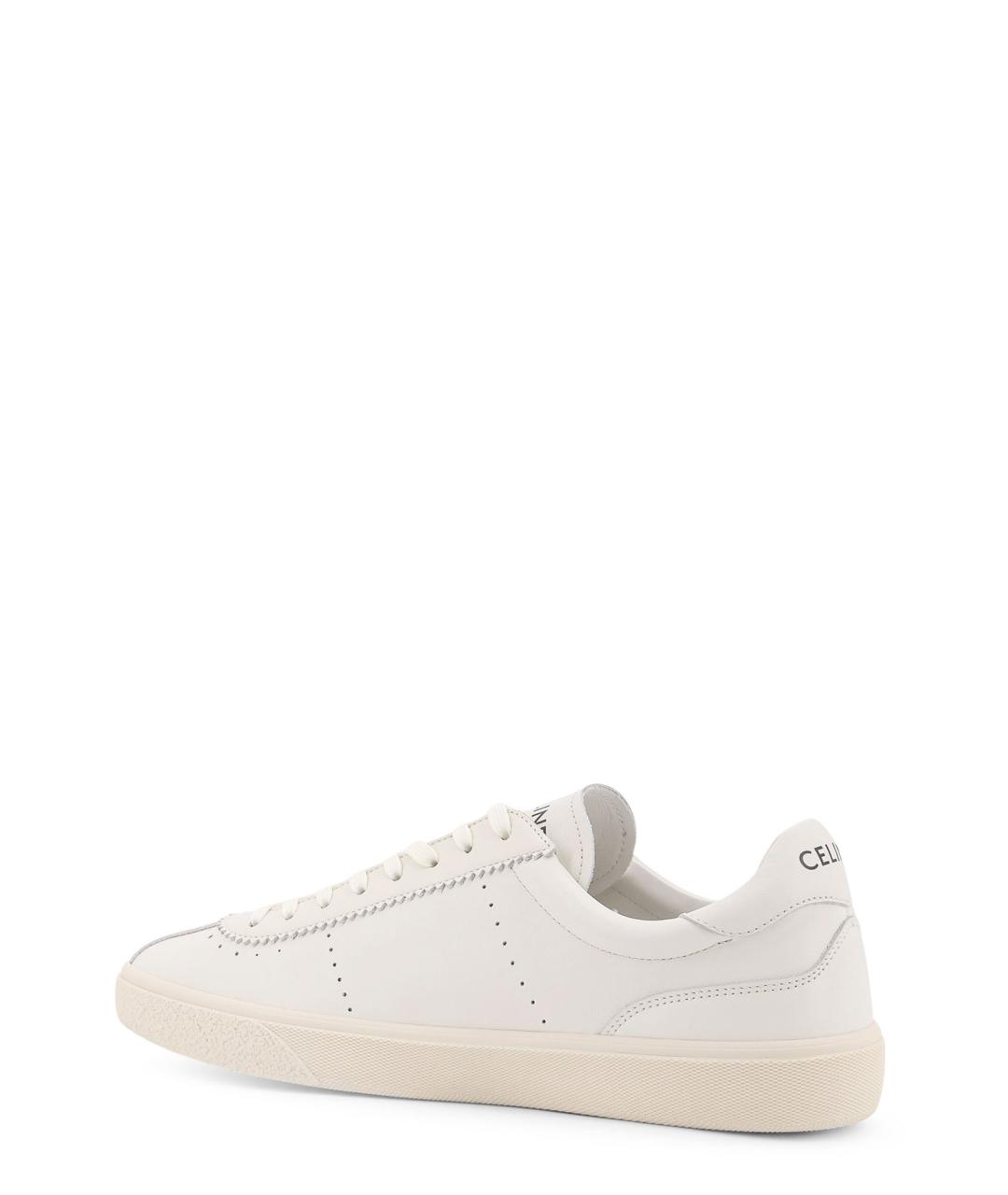 CELINE Белые кожаные низкие кроссовки / кеды, фото 3