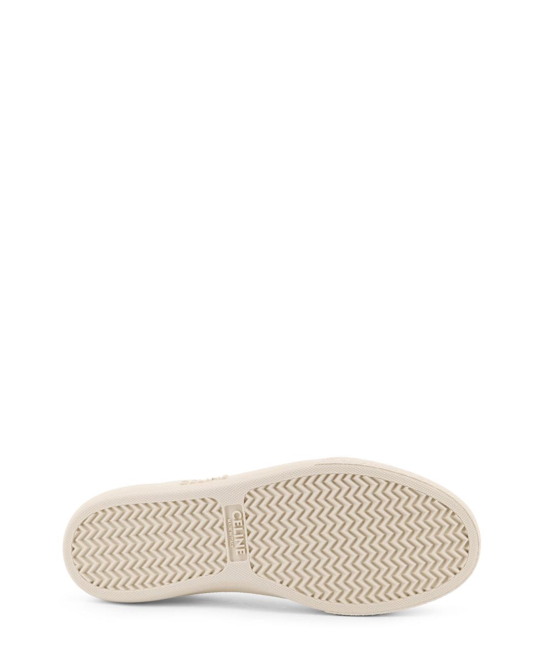 CELINE Белые кожаные низкие кроссовки / кеды, фото 4