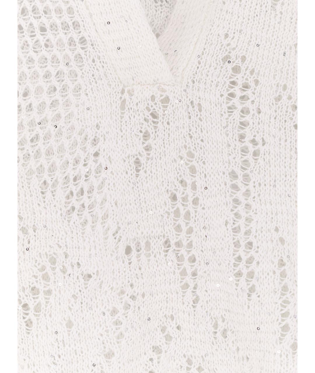 BRUNELLO CUCINELLI Белый льняной джемпер / свитер, фото 3