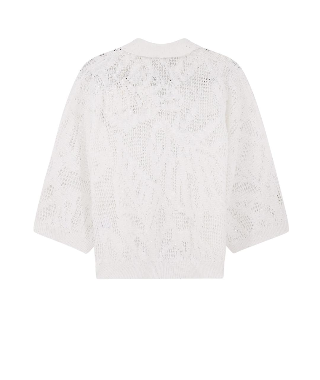 BRUNELLO CUCINELLI Белый льняной джемпер / свитер, фото 2