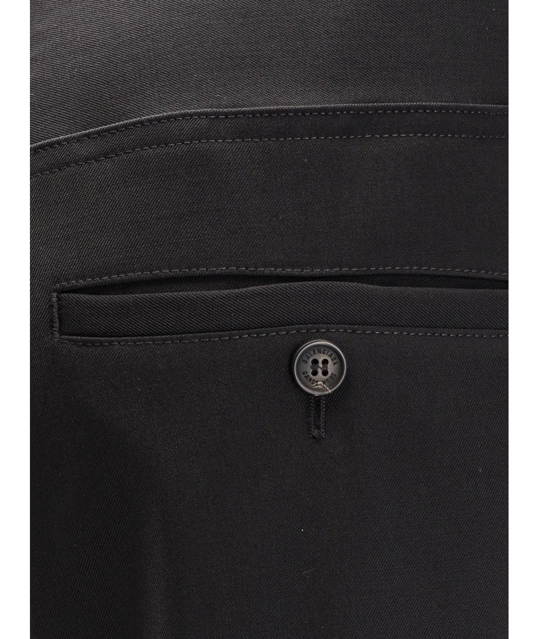 BALENCIAGA Черные хлопковые повседневные брюки, фото 3