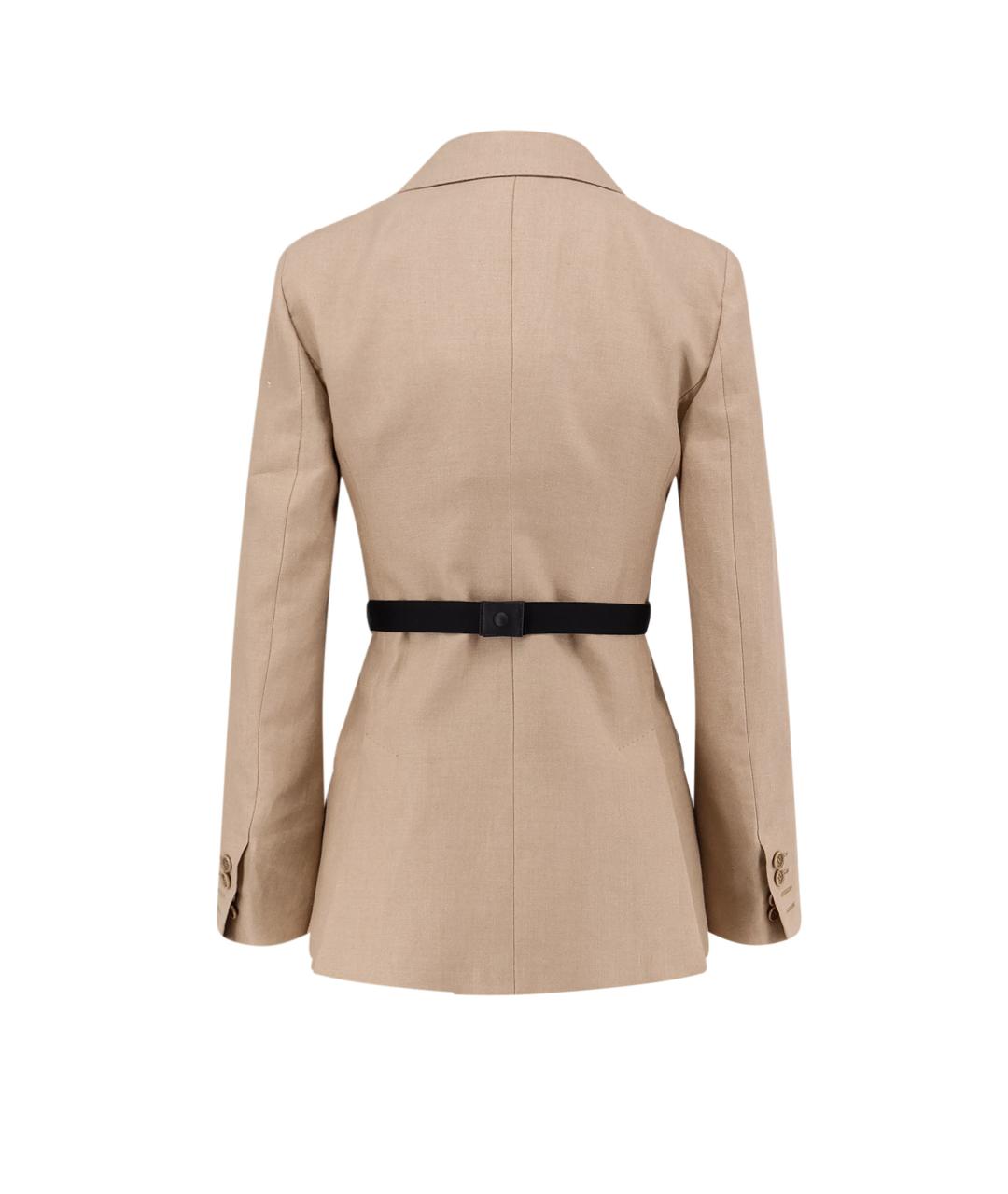 MAX MARA Бежевый льняной жакет/пиджак, фото 2