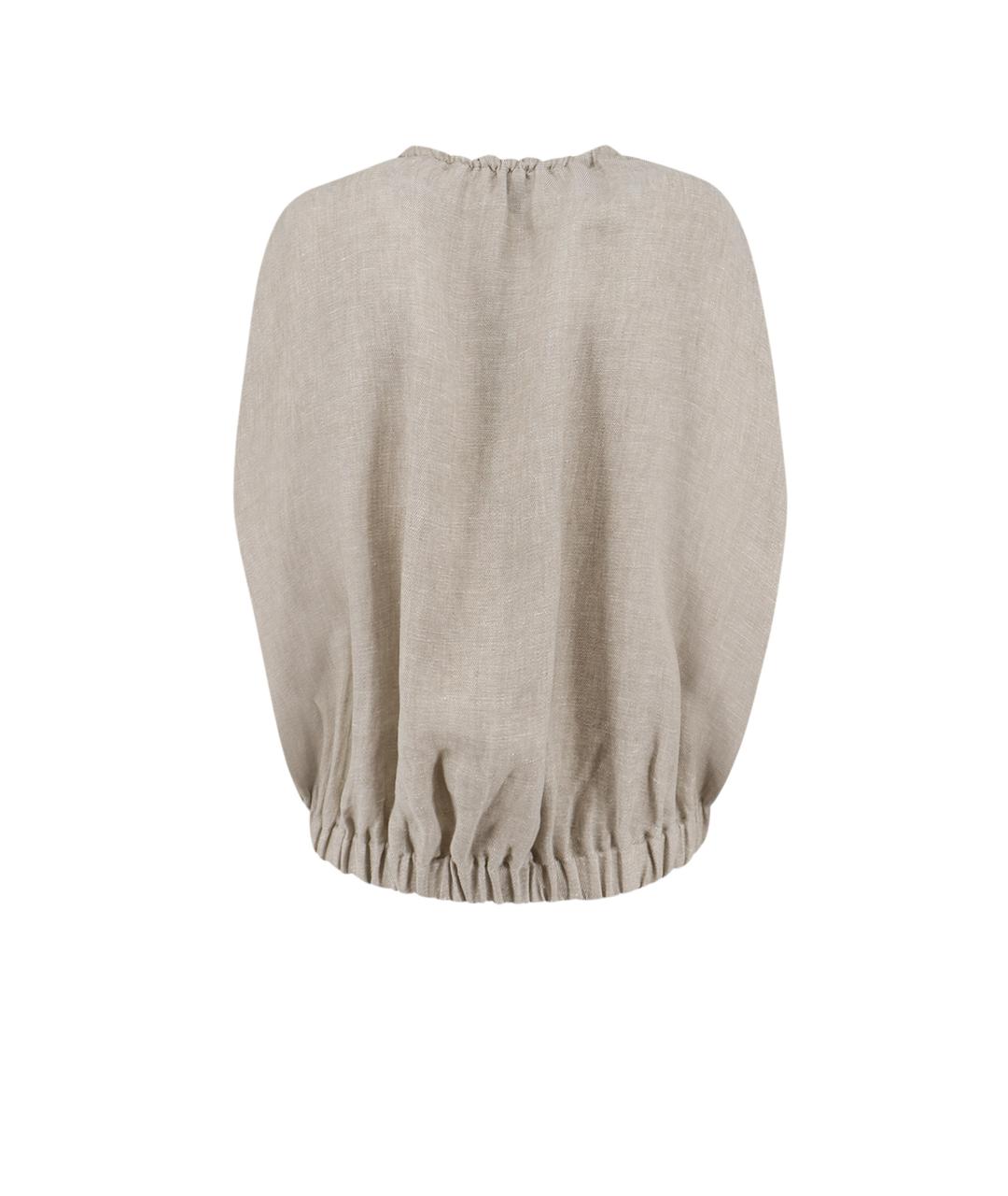 ALYSI Бежевый льняной жилет, фото 2