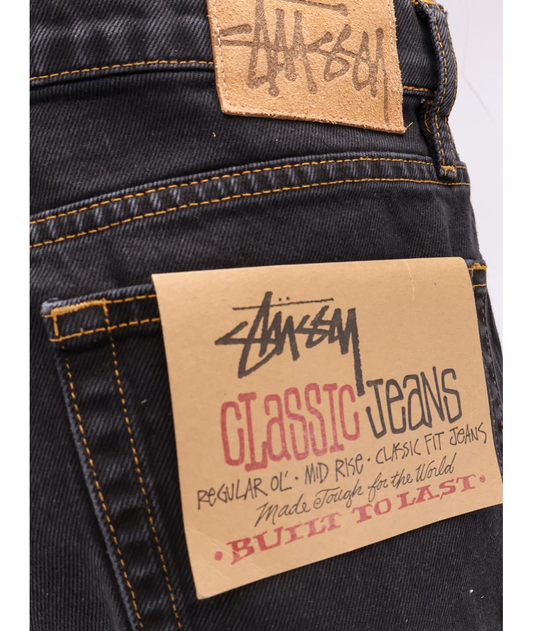 STUSSY Черные хлопковые прямые джинсы, фото 3