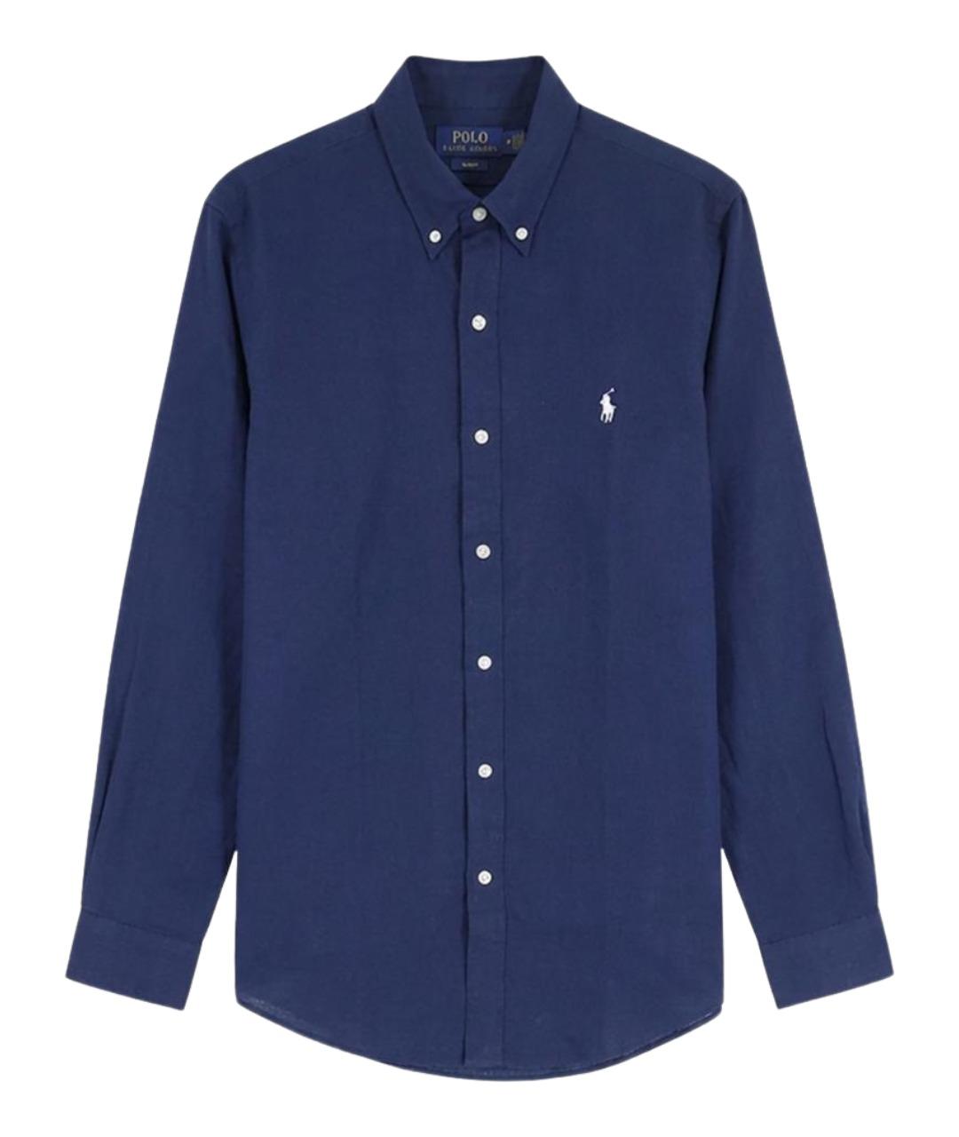 POLO RALPH LAUREN Синяя льняная кэжуал рубашка, фото 1