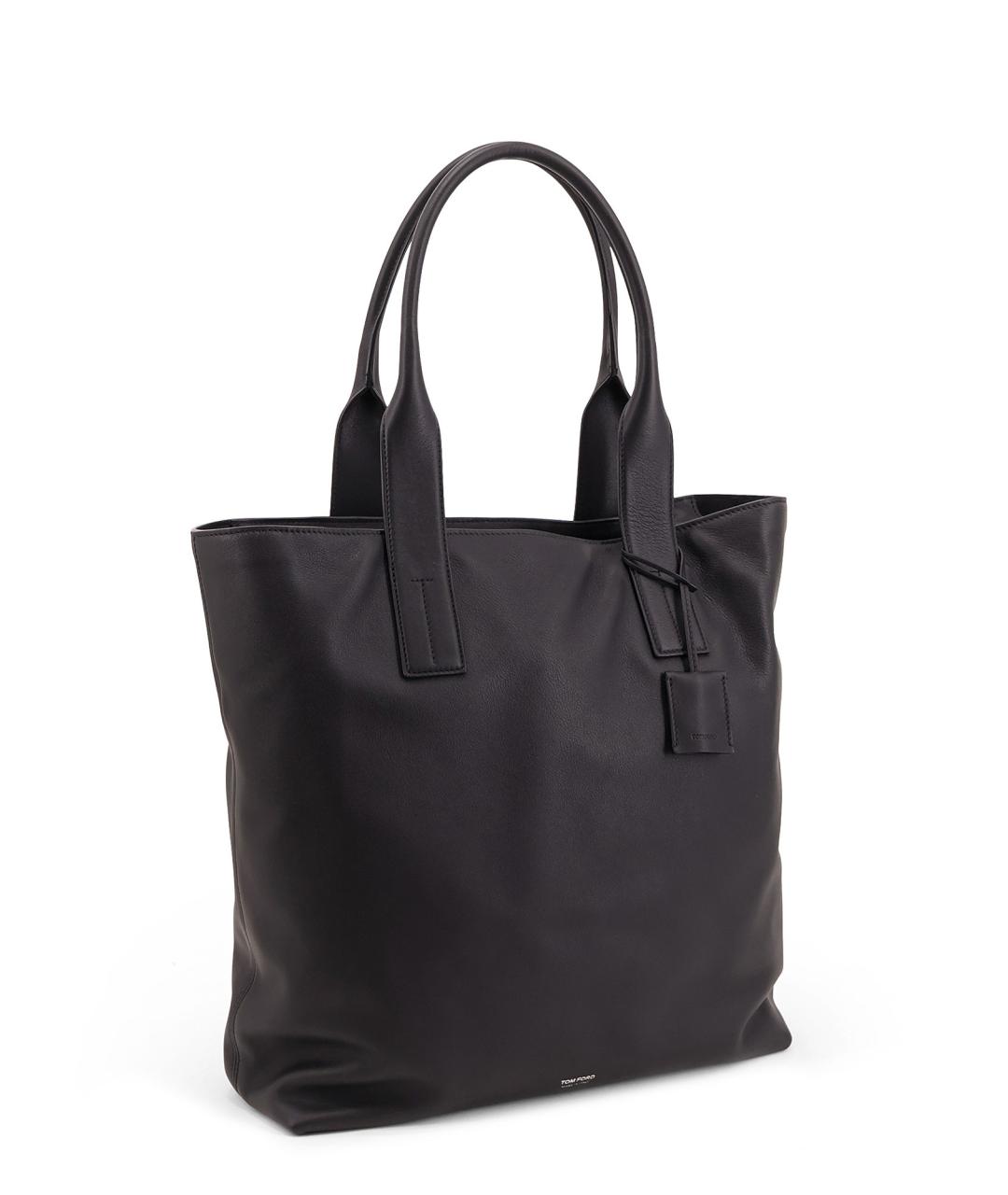 TOM FORD Черная кожаная сумка тоут, фото 3