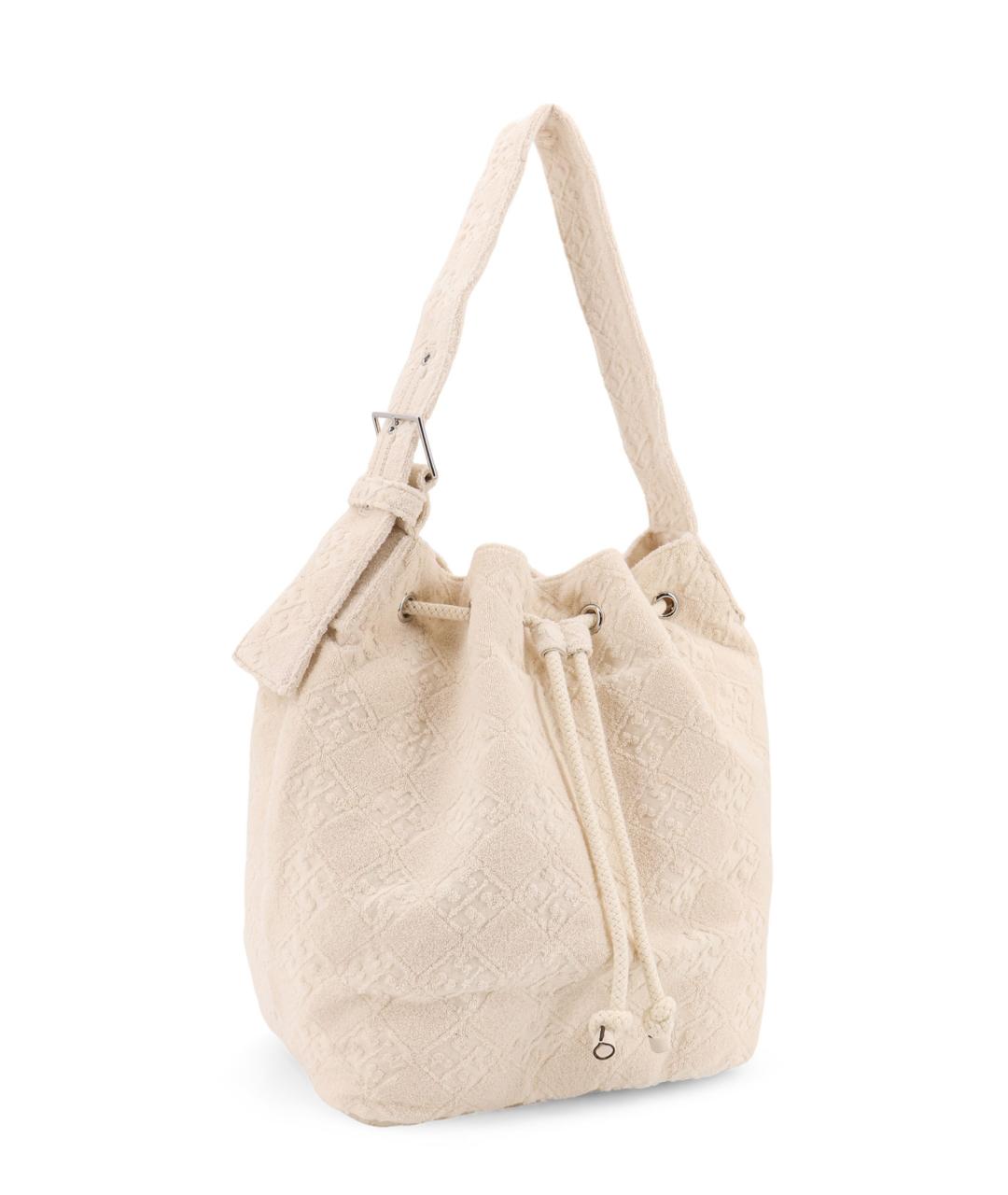 TORY BURCH Белая жаккардовая сумка тоут, фото 3