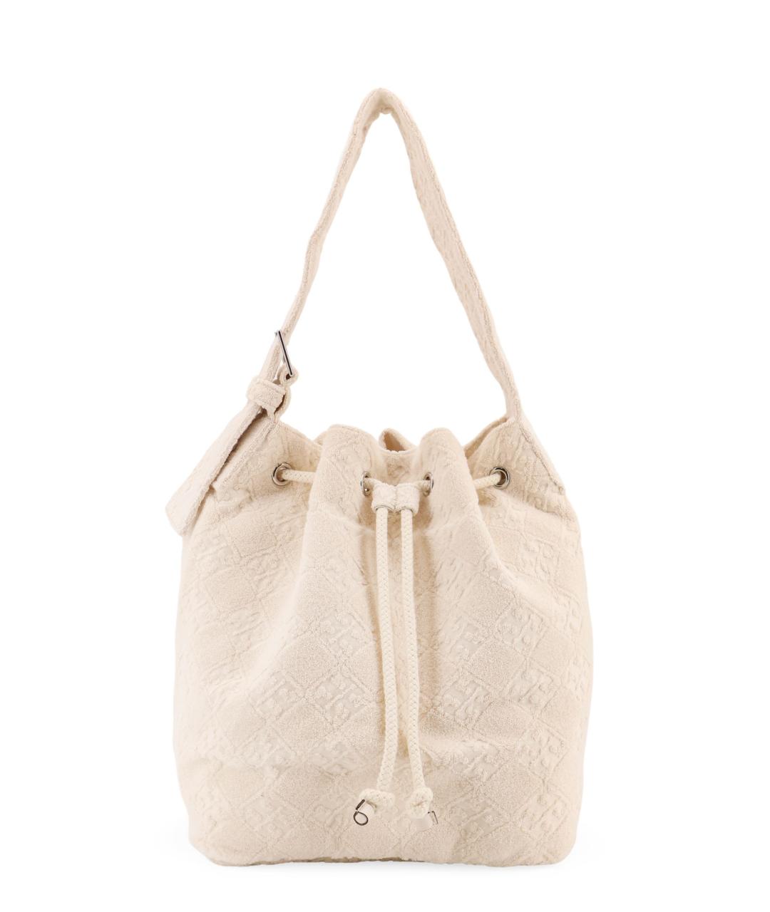 TORY BURCH Белая жаккардовая сумка тоут, фото 1