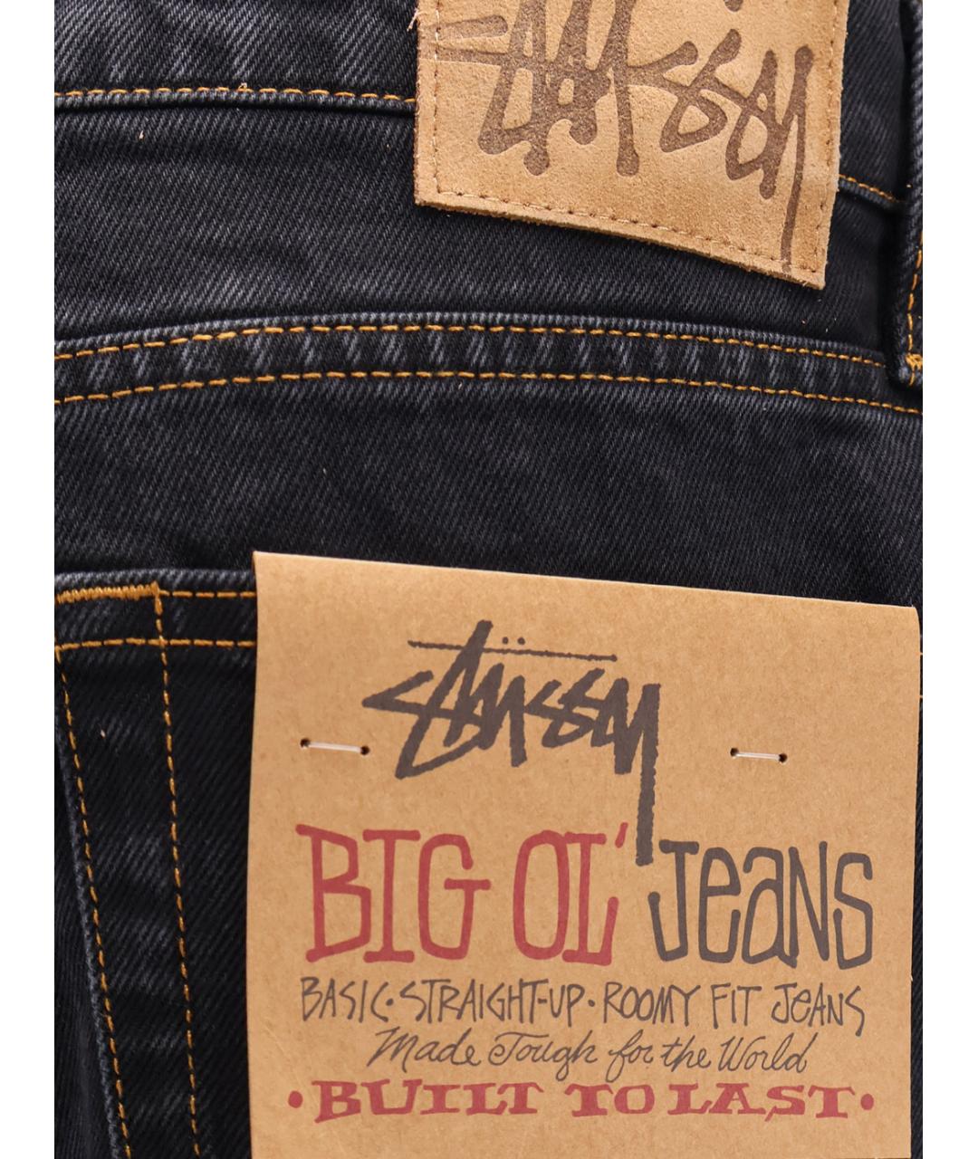 STUSSY Черные хлопковые прямые джинсы, фото 3