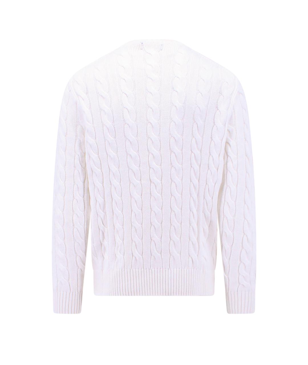 POLO RALPH LAUREN Белый хлопковый джемпер / свитер, фото 2