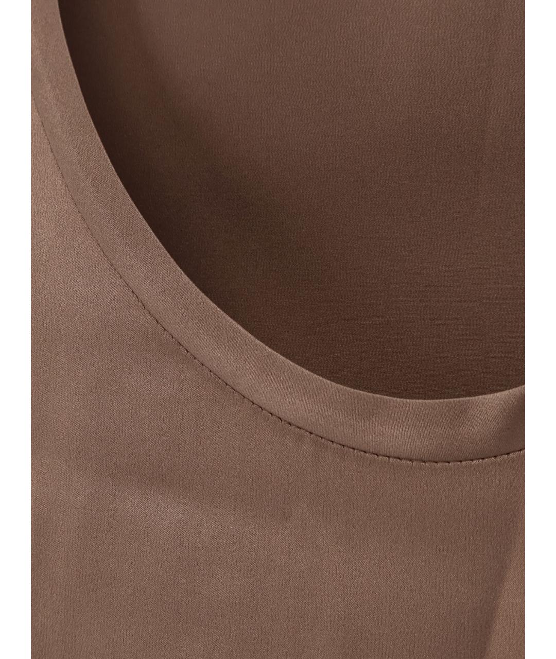 BRUNELLO CUCINELLI Бежевая шелковая майка, фото 3