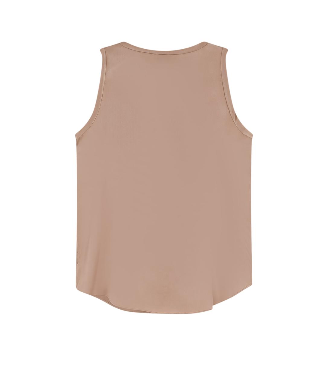 BRUNELLO CUCINELLI Бежевая шелковая майка, фото 2