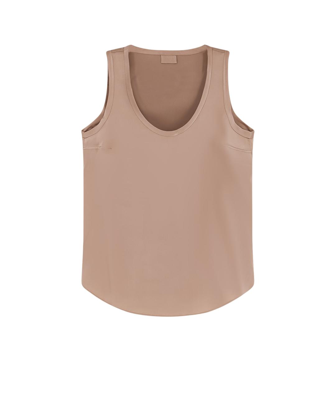 BRUNELLO CUCINELLI Бежевая шелковая майка, фото 1