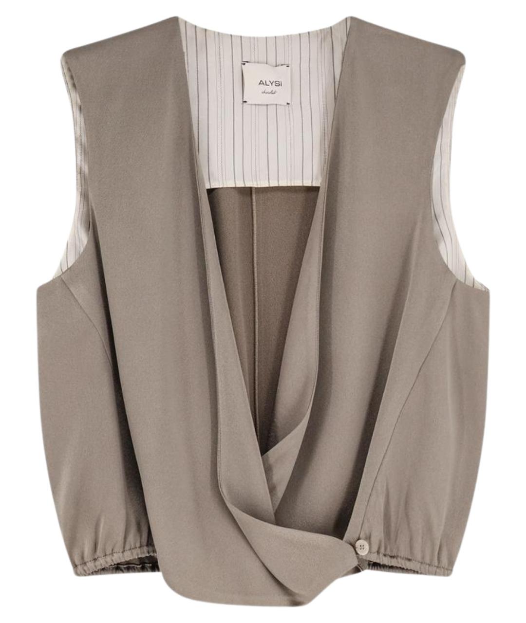 ALYSI Бежевая ацетатная футболка, фото 1